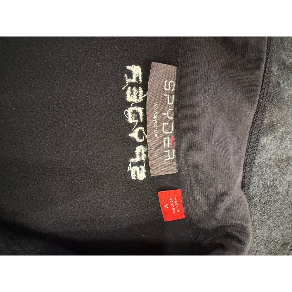 Spyder Mens Waffle Knit Full Zip Vest Black Athletic Outdoor Size Medium